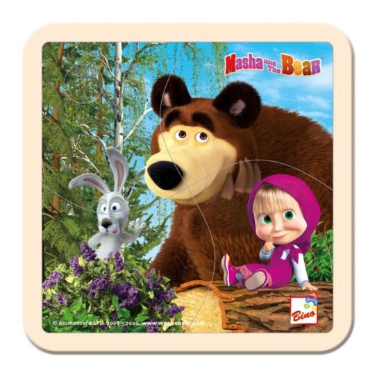 BINO Máša a medveď puzzle so zajacom 15×15 cm