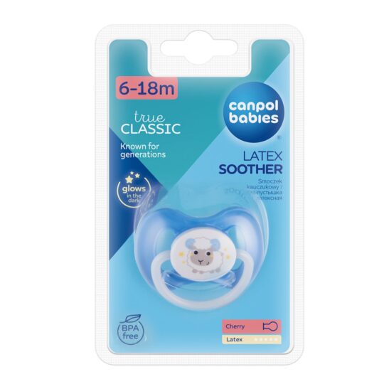 CANPOL BABIES Cumlík kaučuk čerešnička 6-18m Bunny&Company – modrá