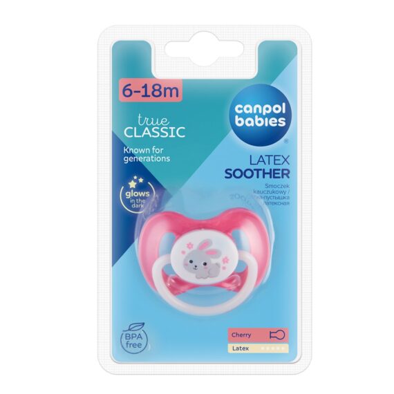 CANPOL BABIES Cumlík kaučukový čerešnička 6-18m Bunny & Company – ružová