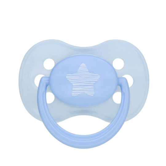 CANPOL BABIES Cumlík silikón symetrický 18m+ Pastels – modrá