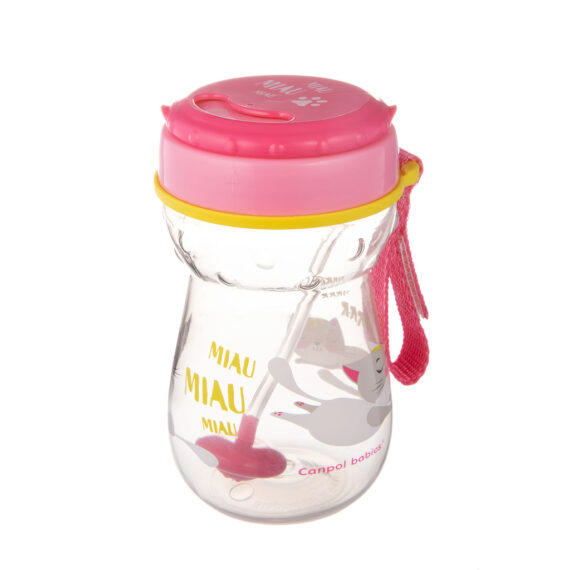CANPOL BABIES Hrnček športový so slamkou a závažím 350ml