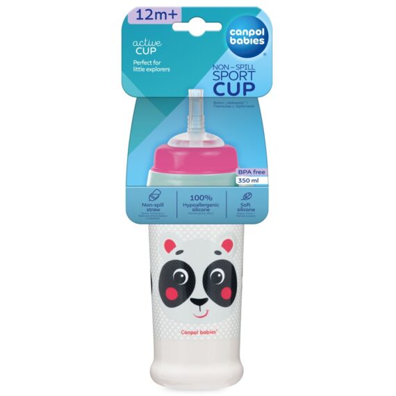 CANPOL BABIES Fľaša netečúca športová Hello Little 12m+ 350ml