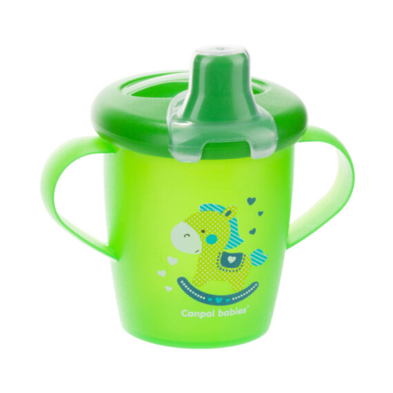 CANPOL BABIES Hrnček nevylievací TOYS 250ml – zelený