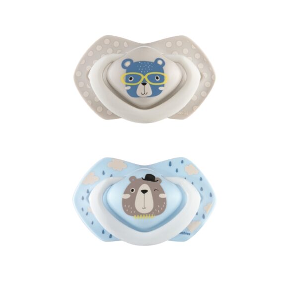 CANPOL BABIES Set symetrických silikónových cumlíkov 0-6m Bonjour Paris modrý