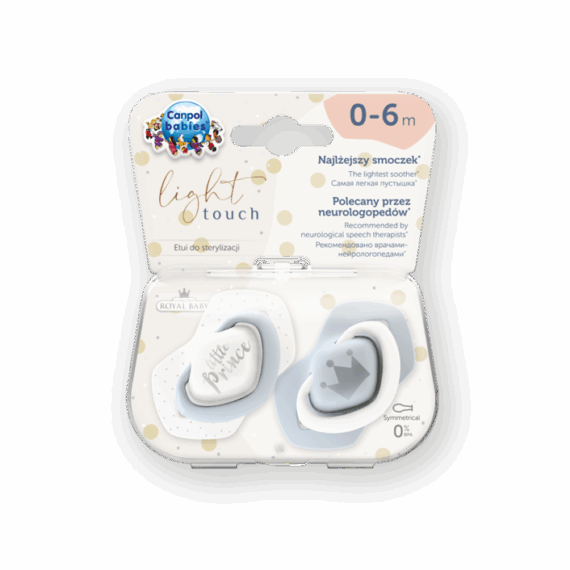 CANPOL BABIES Set symetrických silikónových cumlíkov 0-6m Royal baby modrý