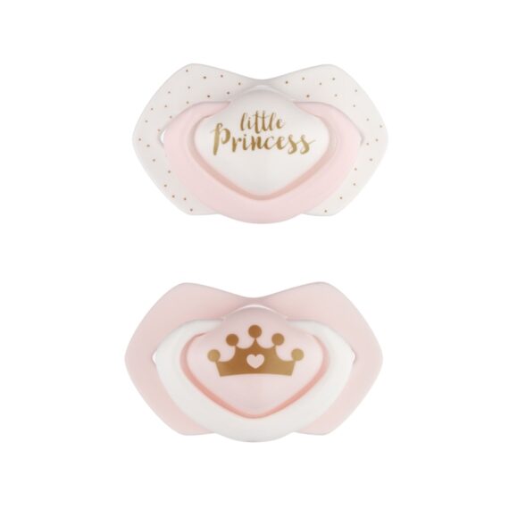 CANPOL BABIES Set symetrických silikónových cumlíkov 0-6m Royal baby ružový