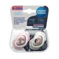 CANPOL BABIES Set symetrických silikónových cumlíkov 6-18m Bonjour Paris ružový