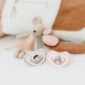 CANPOL BABIES Set symetrických silikónových cumlíkov 6-18m Bonjour Paris ružový