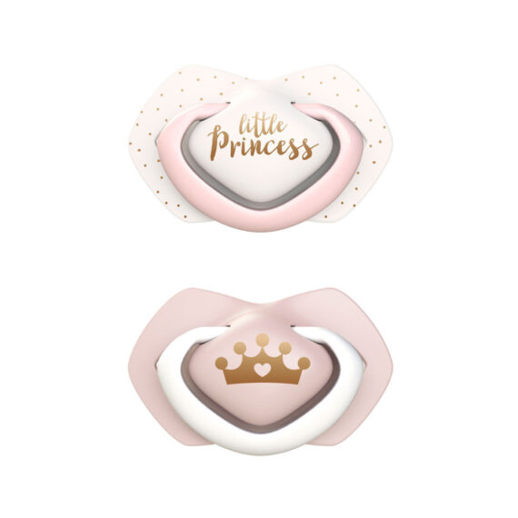 CANPOL BABIES Set symetrických silikónových cumlíkov 6-18m Royal baby ružový