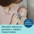 CANPOL BABIES Set symetrických silikónových cumlíkov Light touch 0-6m Pure color ružový