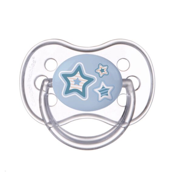 CANPOL BABIES Cumlík silikónové čerešnička 18 m + NEWBORN BABY – modré