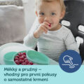 CANPOL BABIES Tanier silikónový delený s prísavkou Medvedík tyrkysový