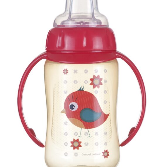 CANPOL BABIES Hrnček tréningový s úchytmi Cute Animals 320ml – vtáčik