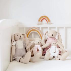 CANPOL BABIES Zajačik Bunny s hrkálkou ružový