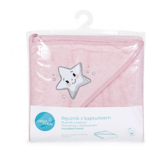 CEBA Osuška s kapucňou Froté 100 x 100 Star Pink