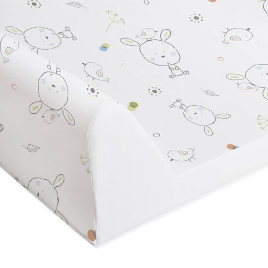 CEBA Podložka prebaľovacia 2-hranná s pevnou doskou (50×70) Comfort Dream bodkami biela