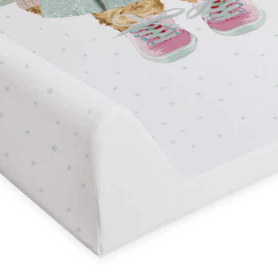 CEBA Podložka prebaľovacia 2-hranná s pevnou doskou (50×70) Comfort Fluffy Puffy Nelly