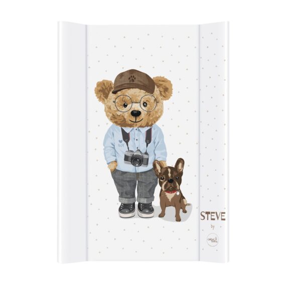 CEBA Podložka prebaľovacia 2-hranná s pevnou doskou (50×70) Comfort Fluffy Puffy Steve