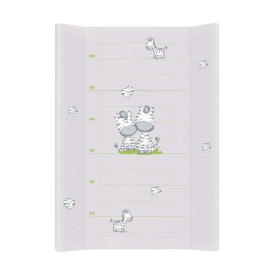 CEBA Podložka prebaľovacia 2-hranná s pevnou doskou (50×70) Comfort Zebra šedá