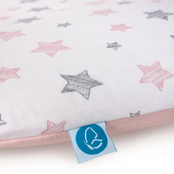 CEBA Poťah na mäkkú prebaľovaciu podložku (50×70) 2 ks Grey Stars+Pink Stars