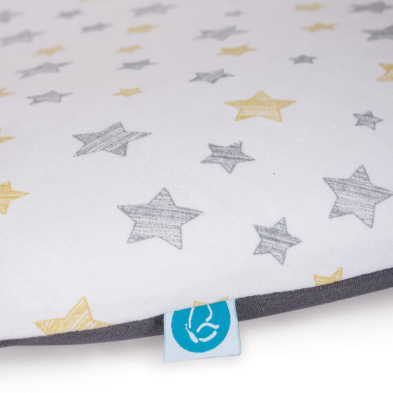 CEBA Poťah na mäkkú prebaľovaciu podložku (50×70) 2 ks Grey Stars+Yellow Stars