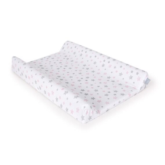 CEBA Poťah na prebaľovaciu podložku 50×70-80 cm 2 ks Dark Grey+Pink Stars