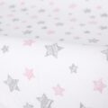 CEBA Poťah na prebaľovaciu podložku 50×70-80 cm 2 ks Dark Grey+Pink Stars