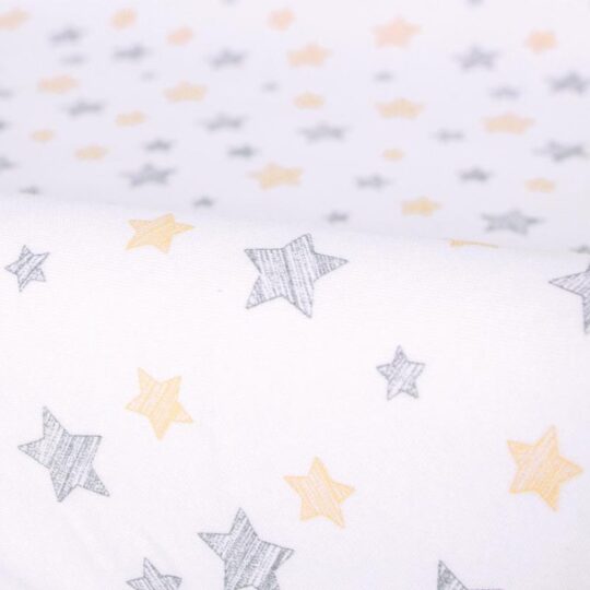 CEBA Poťah na prebaľovaciu podložku 50×70-80 cm 2 ks Dark Grey+Yellow Stars