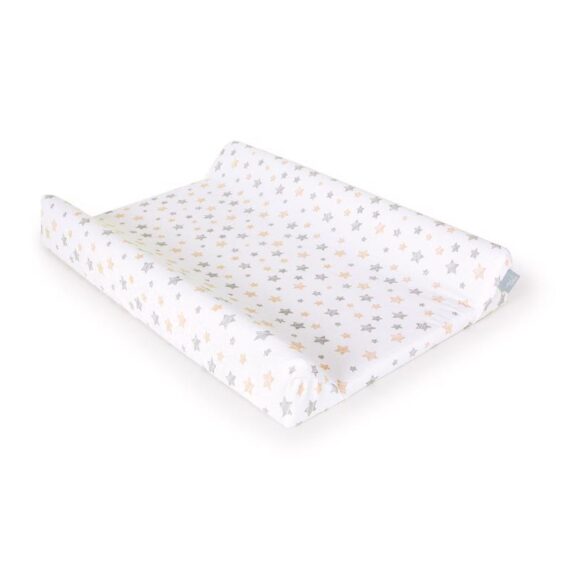 CEBA Poťah na prebaľovaciu podložku 50×70-80 cm 2 ks Light Grey+Yellow Stars
