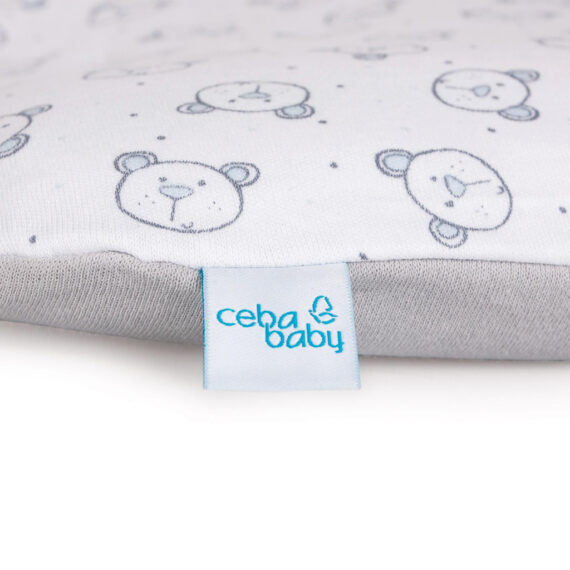 CEBA Poťah na prebaľovaciu podložku mäkkú 2 ks Blue, Teddy Bear+Light grey, Teddy Bear