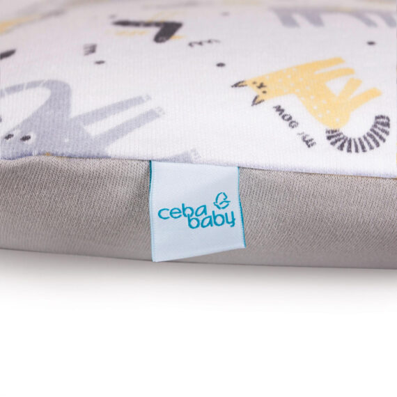 CEBA Poťah na prebaľovaciu podložku mäkkú 2 ks Dark grey, Elephant+Light grey, Elephant
