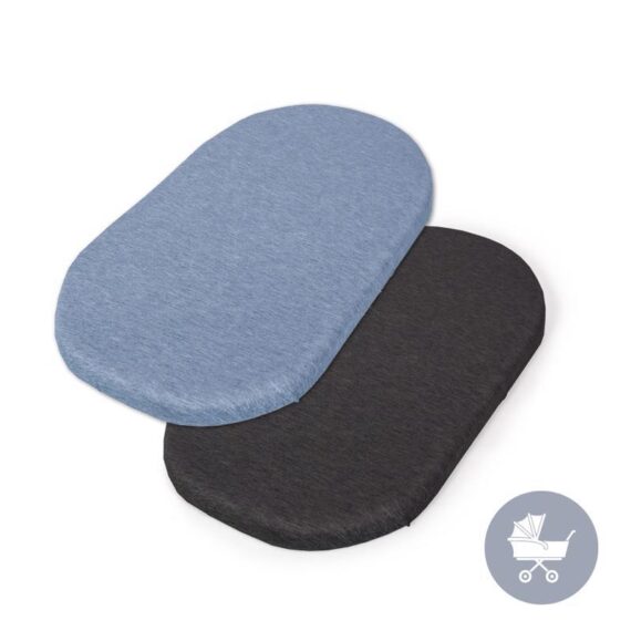 CEBA Plachta do kočíka 73-80×30-37 cm 2 ks Dark Grey+Blue