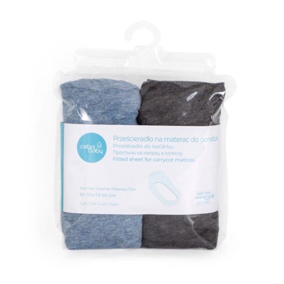 CEBA Plachta do kočíka 73-80×30-37 cm 2 ks Dark Grey+Blue