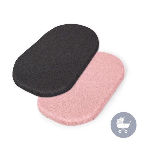 CEBA Plachta do kočíka 73-80×30-37 cm 2 ks Dark Grey+Pink