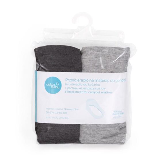 CEBA Plachta do kočíka 73-80×30-37 cm Light Grey+Dark Grey