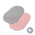 CEBA Plachta do kočíka 73-80×30-37 cm 2 ks Light Grey+Pink