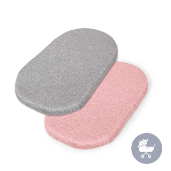 CEBA Plachta do kočíka 73-80×30-37 cm 2 ks Light Grey+Pink