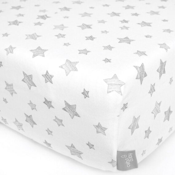 CEBA Plachta Žerzej napínacia s gumou 120 x 60 Grey Stars