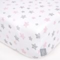 CEBA Plachta Žerzej napínacia s gumou 120 x 60 Pink Stars