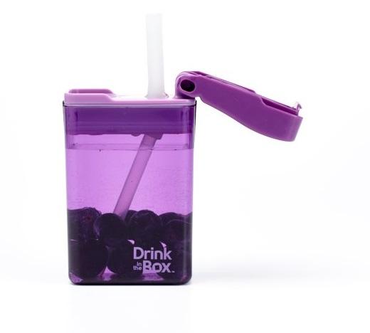 DRINK IN THE BOX Krabička nápojová 235 ml, purpurová