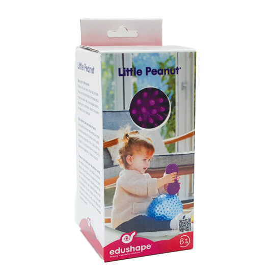 EDUSHAPE Loptička senzorická Peanut na rozvoj zručnosíi fialová 16×7,5cm 6m+