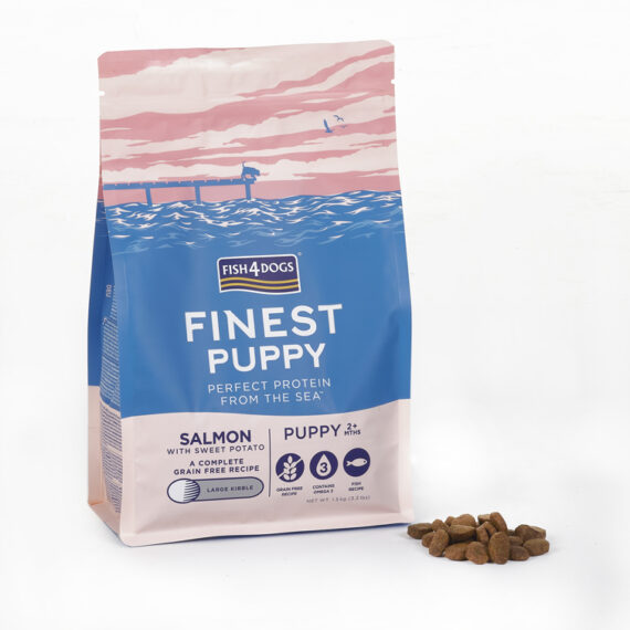 FISH4DOGS Granule veľké pre šteniatka Finest losos so sladkými zemiakmi 1,5 kg, 2m+