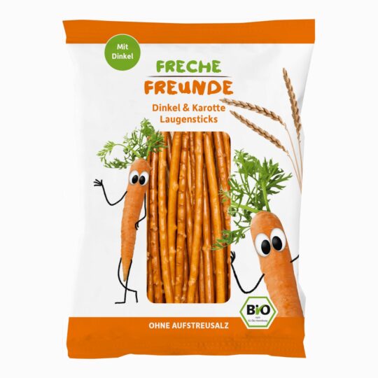 FRECHE FREUNDE BIO Tyčinky špaldové s mrkvou 75 g, 12m+