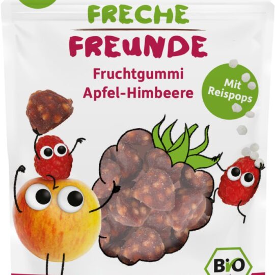 FRECHE FREUNDE BIO Želé ovocné Jablko, malina, ryžové guľky 30 g, 12m+