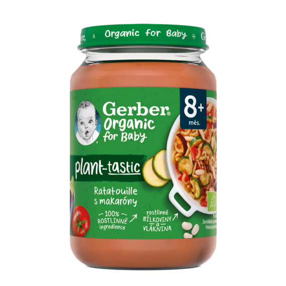 GERBER Organic 100% rastlinný príkrm ratatouille s makarónmi 190 g​