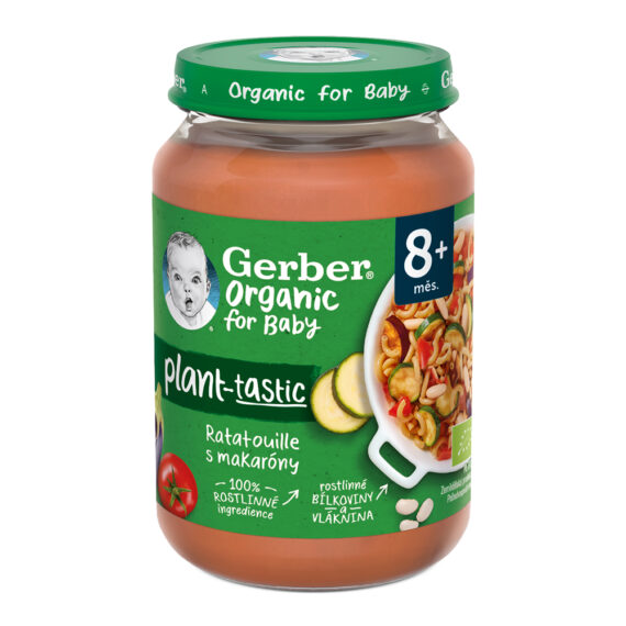 GERBER Organic 100% rastlinný príkrm ratatouille s makarónmi 190 g​
