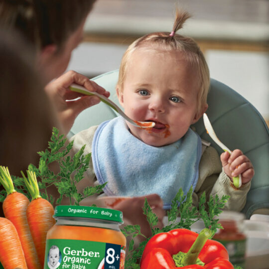 GERBER Organic 100% rastlinný príkrm cícer s paradajkovou omáčkou a mrkvou 190 g​