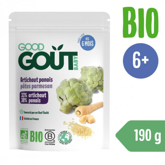GOOD GOUT BIO Artičoky, paštrnák a cestoviny s parmezánom 190 g