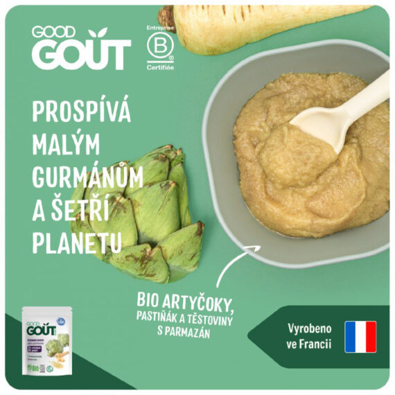 GOOD GOUT BIO Artičoky, paštrnák a cestoviny s parmezánom 190 g
