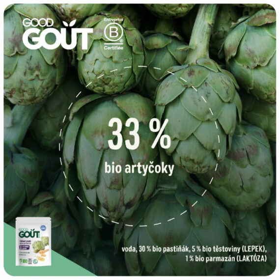 GOOD GOUT BIO Artičoky, paštrnák a cestoviny s parmezánom 190 g